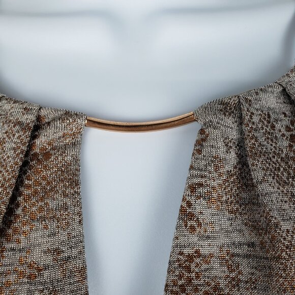 WHBM NWT Blouson Dress XXS Snake Print Bronze Foil Halter Kyhl Neck Sleeveless - Picture 4 of 8